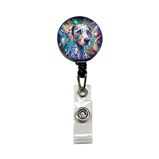 Dalmatian Dog Abstract Stylized Art Retractable ID Key Card Name Tag Badge Holder with Clip