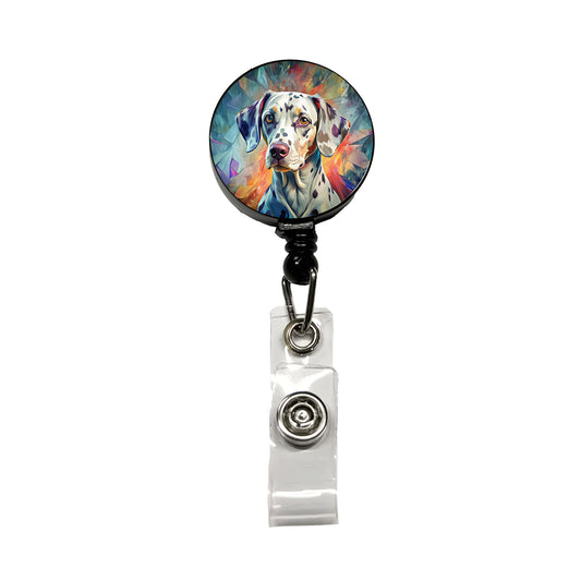 Dalmatian Dog Contemporary Art Retractable ID Key Card Name Tag Badge Holder with Clip