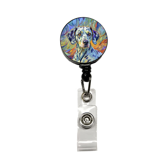 Dalmatian Dog Expressionism Art Retractable ID Key Card Name Tag Badge Holder with Clip