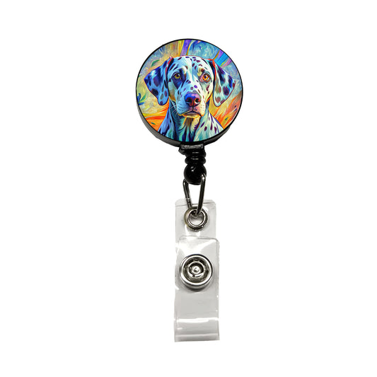 Dalmatian Dog Pop Art Retractable ID Key Card Name Tag Badge Holder with Clip