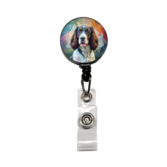 English Springer Spaniel Dog Contemporary Art Retractable ID Key Card Name Tag Badge Holder with Clip