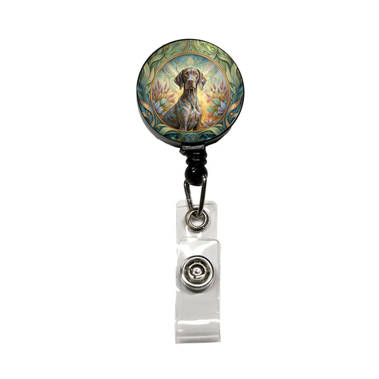 German Shorthaired Pointer Dog Art Nouveau Retractable ID Key Card Name Tag Badge Holder with Clip