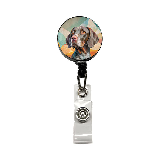 German Shorthaired Pointer Dog Contemporary Art Retractable ID Key Card Name Tag Badge Holder with Clip