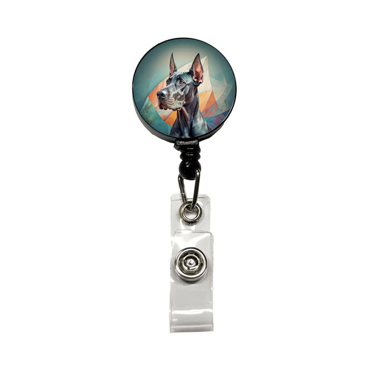 Great Dane Dog Contemporary Art Retractable ID Key Card Name Tag Badge Holder with Clip