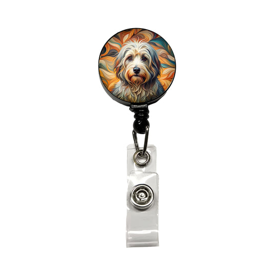 Havanese Dog Abstract Stylized Art Retractable ID Key Card Name Tag Badge Holder with Clip