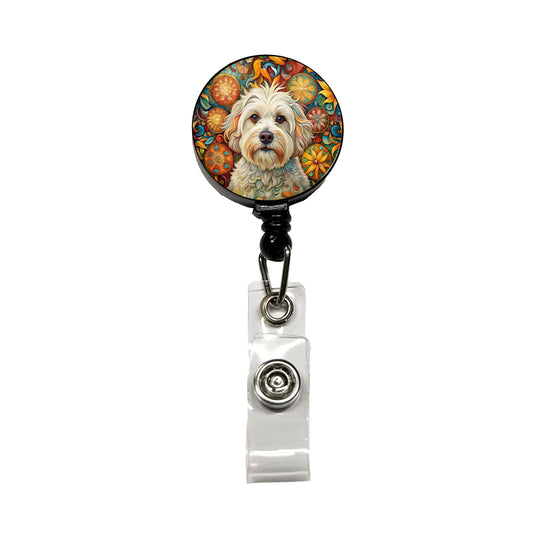 Havanese Dog Bohemian Art Retractable ID Key Card Name Tag Badge Holder with Clip