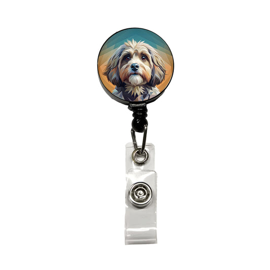 Havanese Dog Contemporary Art Retractable ID Key Card Name Tag Badge Holder with Clip