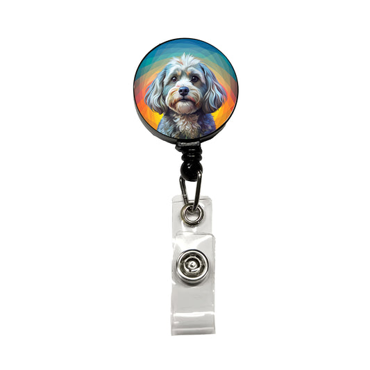 Havanese Dog Pop Art Retractable ID Key Card Name Tag Badge Holder with Clip