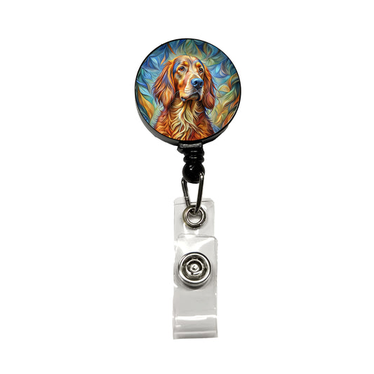Irish Setter Dog Abstract Stylized Art Retractable ID Key Card Name Tag Badge Holder with Clip