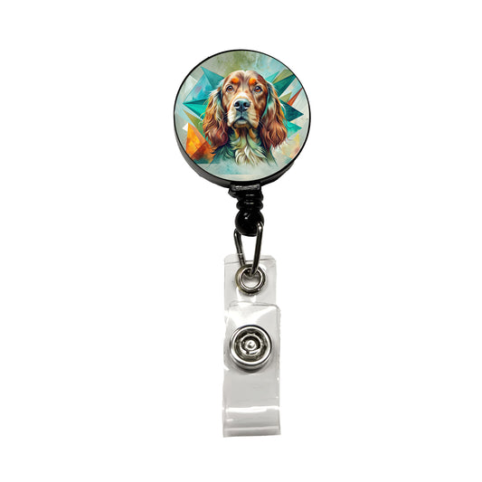 Irish Setter Dog Contemporary Art Retractable ID Key Card Name Tag Badge Holder with Clip