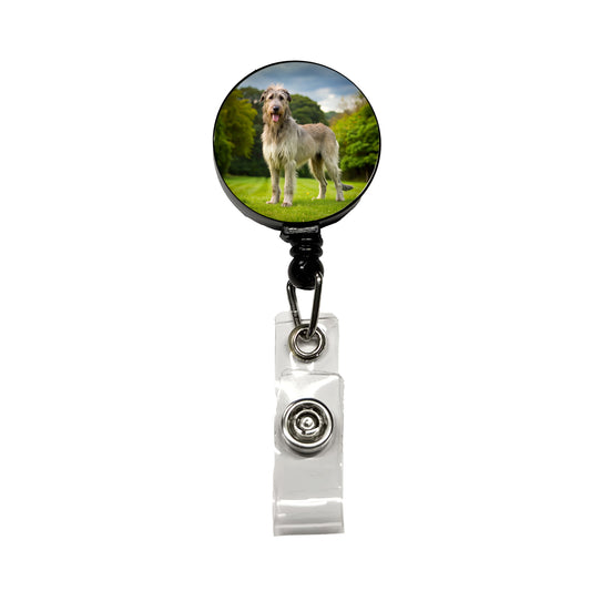 Irish Wolfhound Dog Photo Retractable ID Key Card Name Tag Badge Holder with Clip