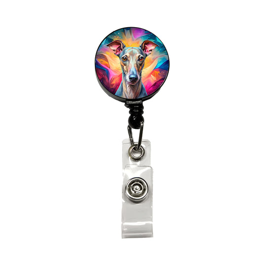 Italian Greyhound Dog Pop Art Retractable ID Key Card Name Tag Badge Holder with Clip