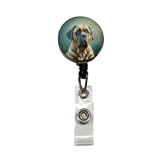 Mastiff Dog Contemporary Art Retractable ID Key Card Name Tag Badge Holder with Clip