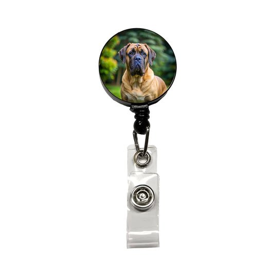 Mastiff Dog Photo Retractable ID Key Card Name Tag Badge Holder with Clip