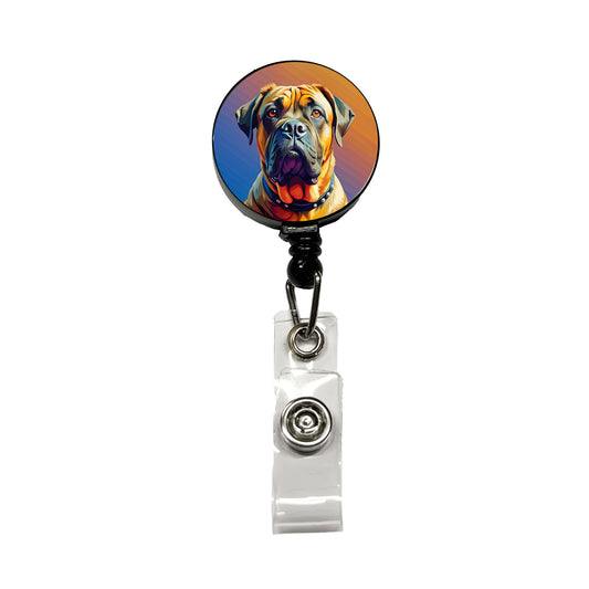 Mastiff Dog Pop Art Retractable ID Key Card Name Tag Badge Holder with Clip