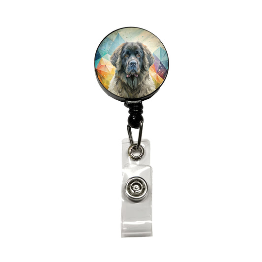 Newfoundland Dog Contemporary Art Retractable ID Key Card Name Tag Badge Holder with Clip