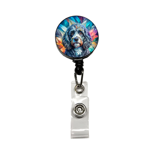 Portuguese Water Dog Contemporary Art Retractable ID Key Card Name Tag Badge Holder with Clip