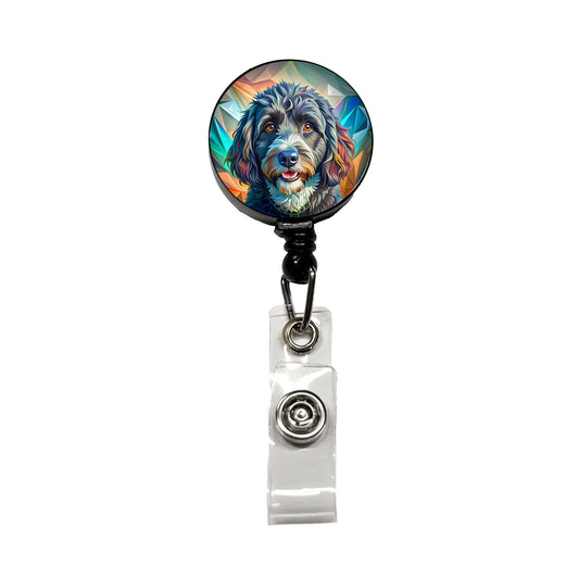 Portuguese Water Dog Pop Art Retractable ID Key Card Name Tag Badge Holder with Clip