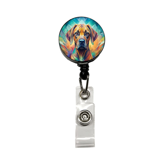 Rhodesian Ridgeback Dog Abstract Art Retractable ID Key Card Name Tag Badge Holder with Clip