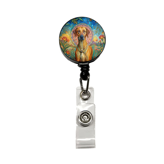 Rhodesian Ridgeback Dog Bohemian Art Retractable ID Key Card Name Tag Badge Holder with Clip