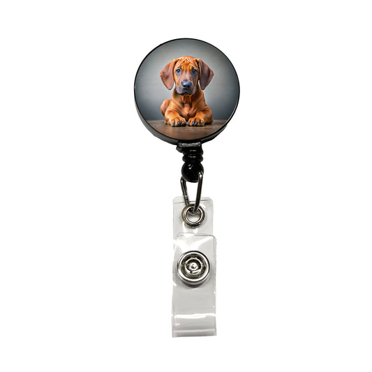 Rhodesian Ridgeback Dog Puppy Photo Retractable ID Key Card Name Tag Badge Holder with Clip