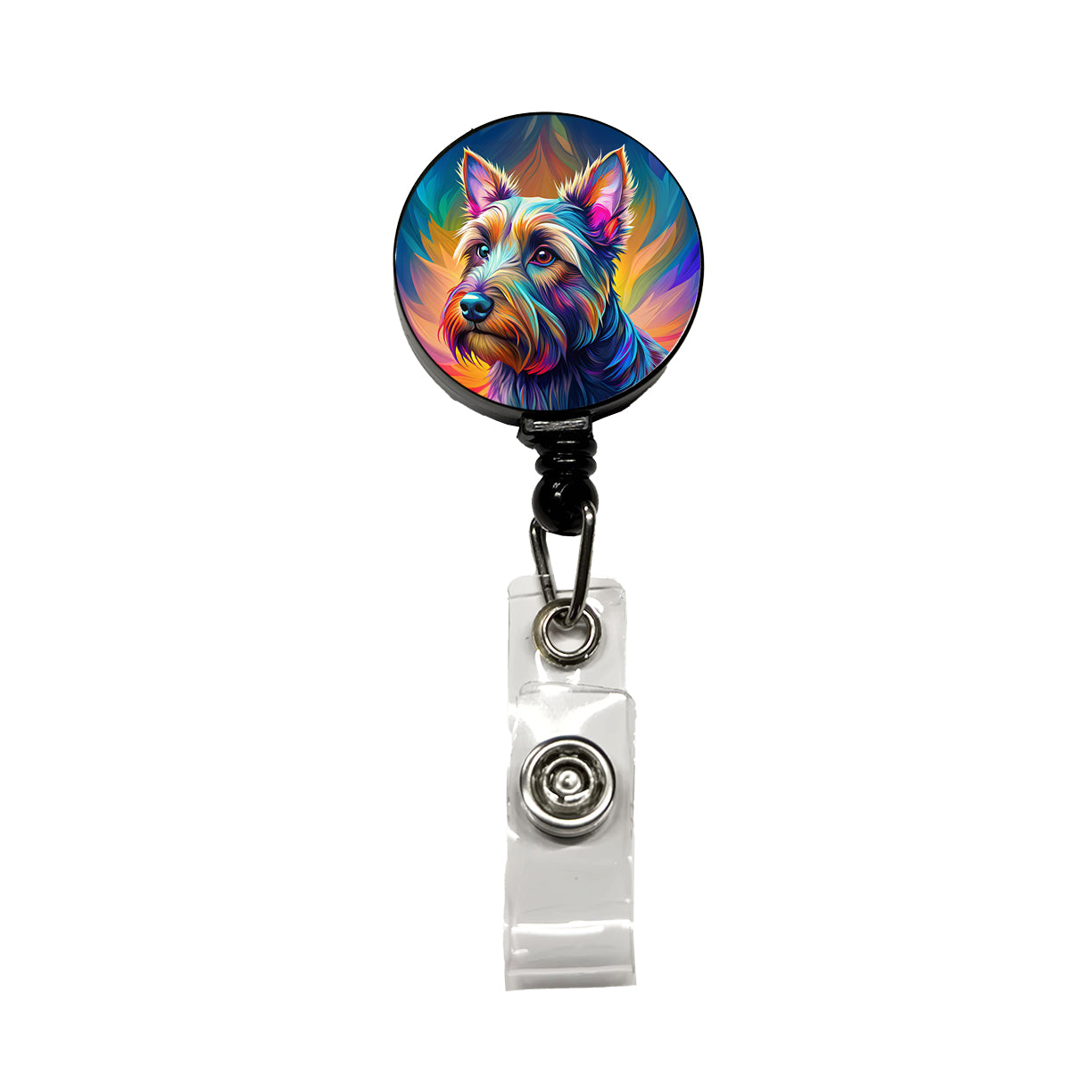 Scottish Terrier Dog Pop Art Retractable ID Key Card Name Tag Badge Holder with Clip