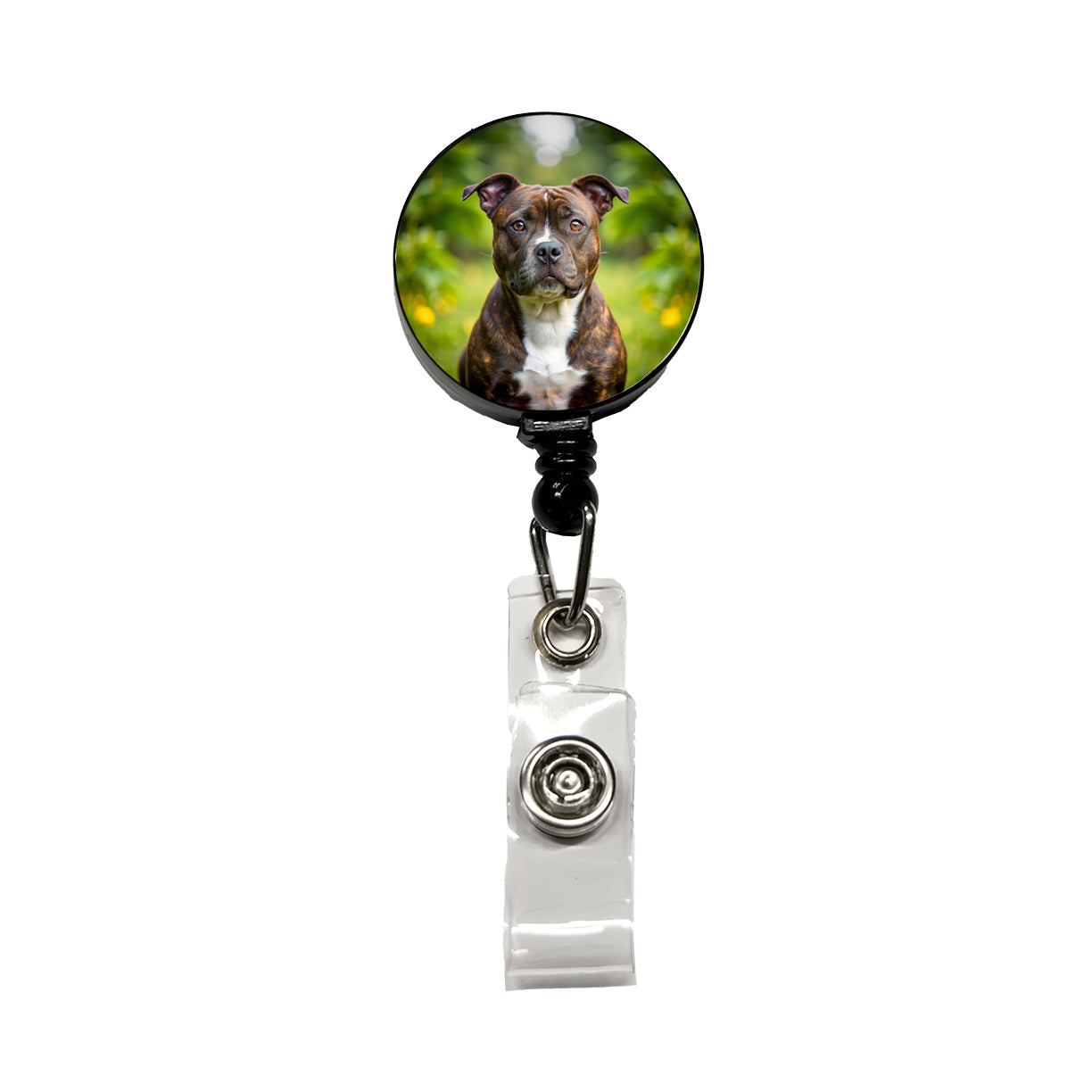 Staffordshire Bull Terrier Staffy Dog Photo Retractable ID Key Card Name Tag Badge Holder with Clip