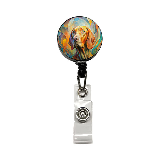 Vizsla Dog Abstract Art Retractable ID Key Card Name Tag Badge Holder with Clip