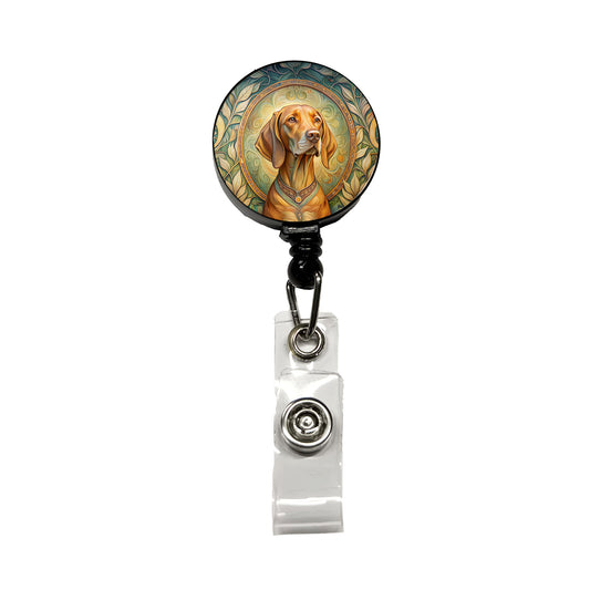 Vizsla Dog Art Nouveau Retractable ID Key Card Name Tag Badge Holder with Clip