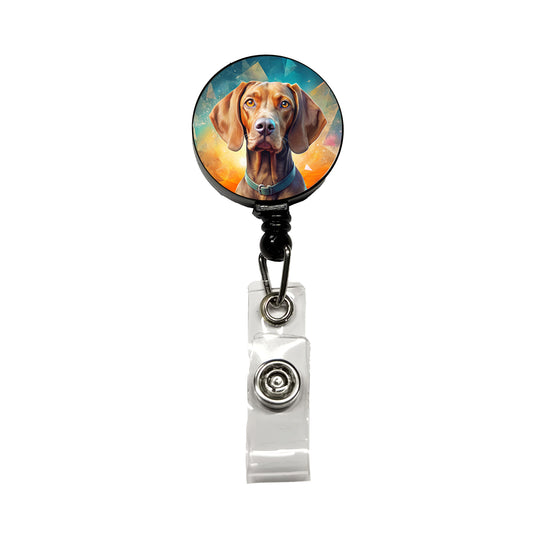 Vizsla Dog Contemporary Art Retractable ID Key Card Name Tag Badge Holder with Clip