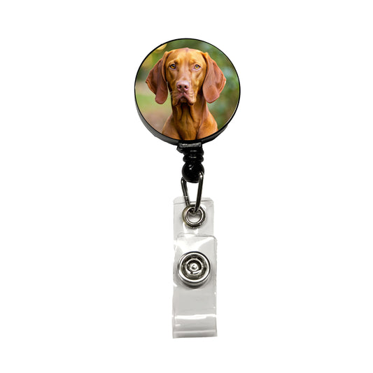 Vizsla Dog Photo Retractable ID Key Card Name Tag Badge Holder with Clip