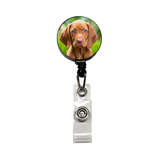 Vizsla Dog Puppy Photo Retractable ID Key Card Name Tag Badge Holder with Clip