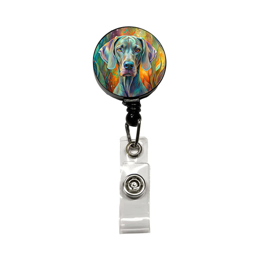 Weimaraner Dog Abstract Art Retractable ID Key Card Name Tag Badge Holder with Clip