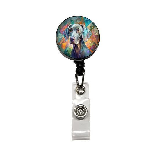 Weimaraner Dog Contemporary Art Retractable ID Key Card Name Tag Badge Holder with Clip