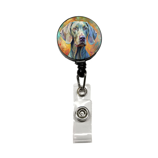 Weimaraner Dog Expressionism Art Retractable ID Key Card Name Tag Badge Holder with Clip