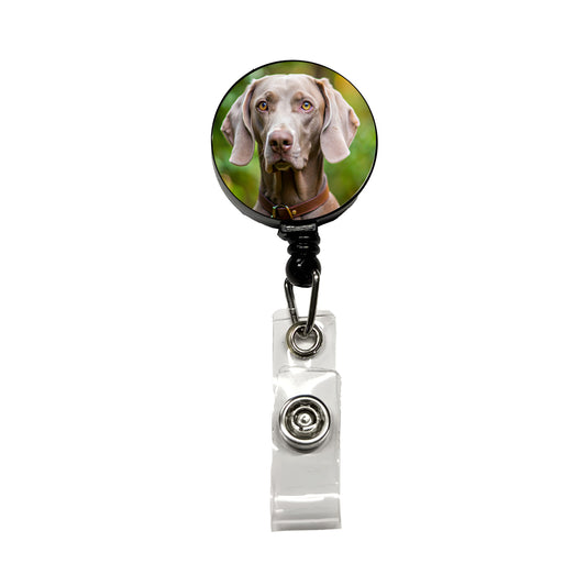 Weimaraner Dog Photo Retractable ID Key Card Name Tag Badge Holder with Clip