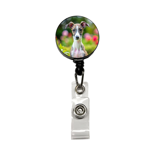 Whippet Dog Puppy Photo Retractable ID Key Card Name Tag Badge Holder with Clip