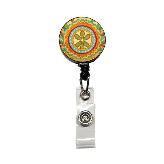70's Retro Groovy Hippie Design Retractable ID Key Card Name Tag Badge Holder with Clip