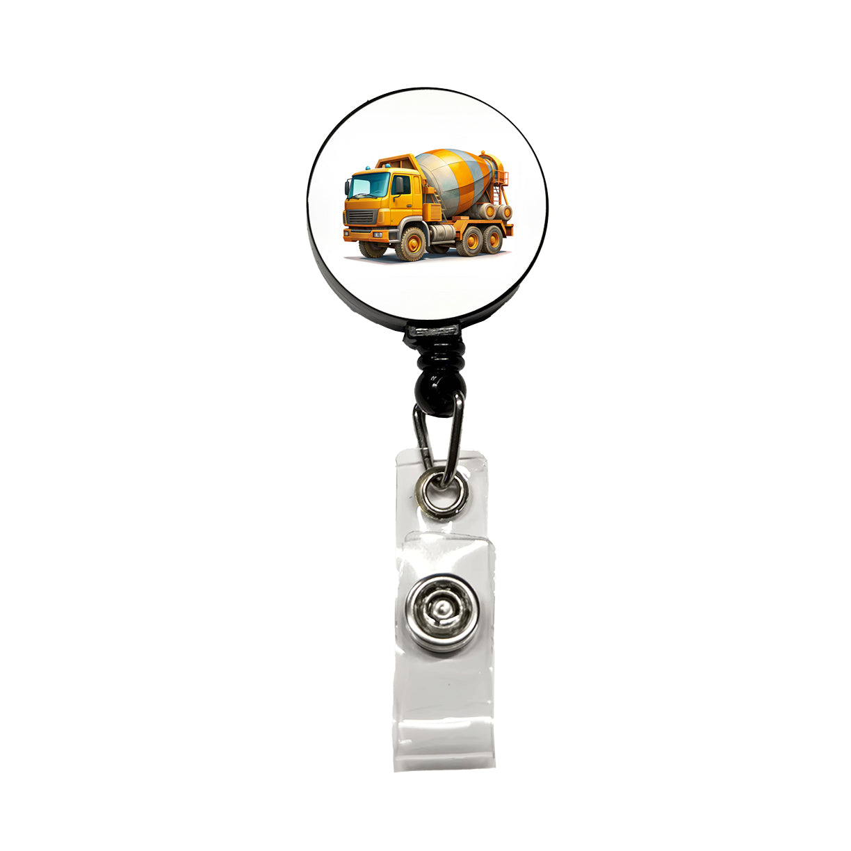 Cement Truck Construction Work Equipment Retractable ID Key Card Name Tag Badge Holder with Clip