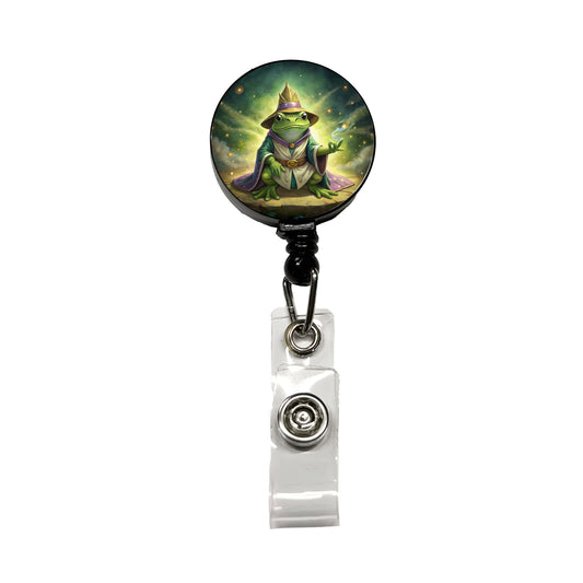 Frog Wizard Retractable ID Key Card Name Tag Badge Holder with Clip