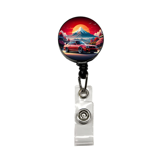 Japanese JDM Car Art Retractable ID Key Card Name Tag Badge Holder with Clip