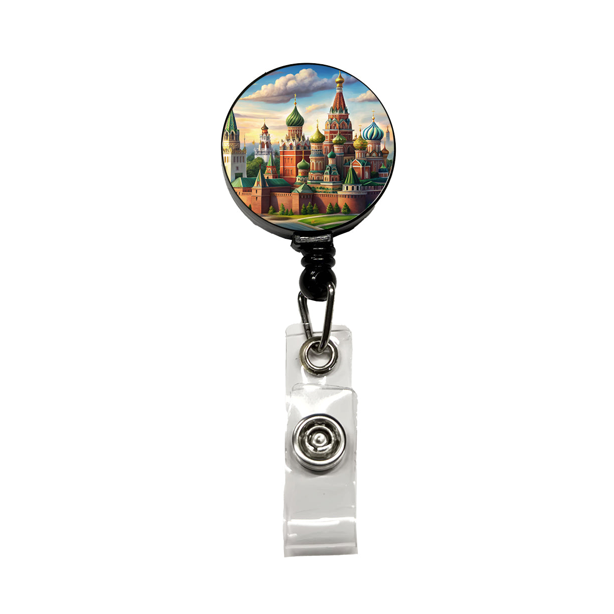 Russian Kremlin Moscow Russia Retractable ID Key Card Name Tag Badge Holder with Clip