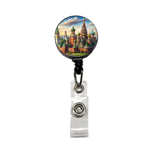 Russian Kremlin Moscow Russia Retractable ID Key Card Name Tag Badge Holder with Clip