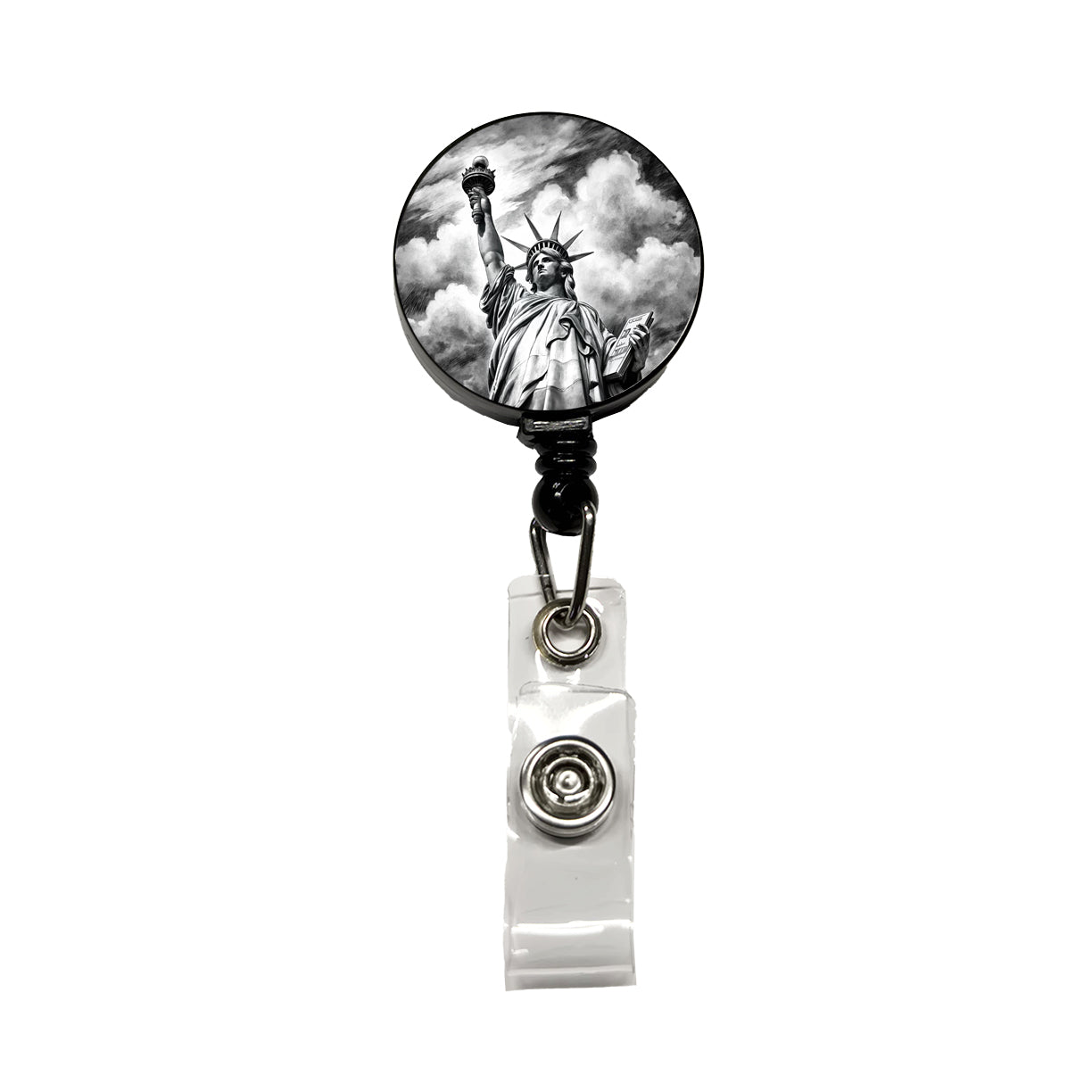 Sketch Of Statue Of Liberty New York City Retractable ID Key Card Name Tag Badge Holder with Clip