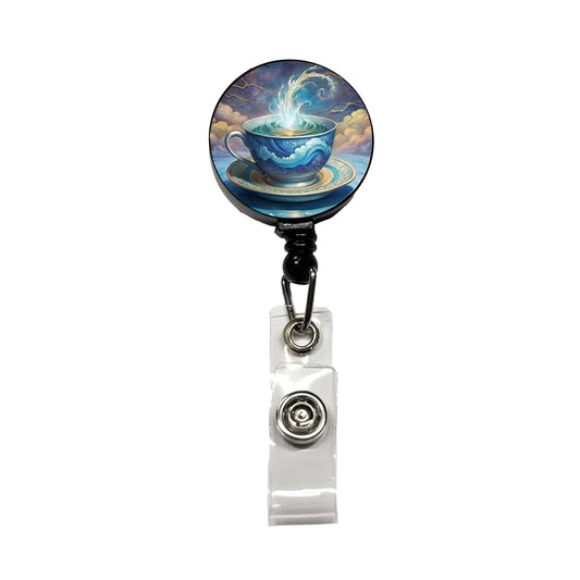 Tempest In A Teacup Retractable ID Key Card Name Tag Badge Holder with Clip