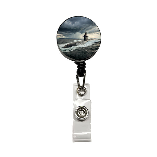 US Nuclear Submarine Underway Retractable ID Key Card Name Tag Badge Holder with Clip
