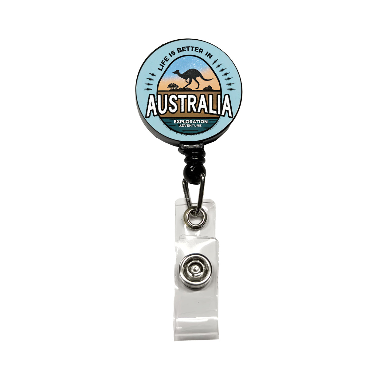 Life Is Better In Australia Retractable ID Key Card Name Tag Badge Holder with Clip