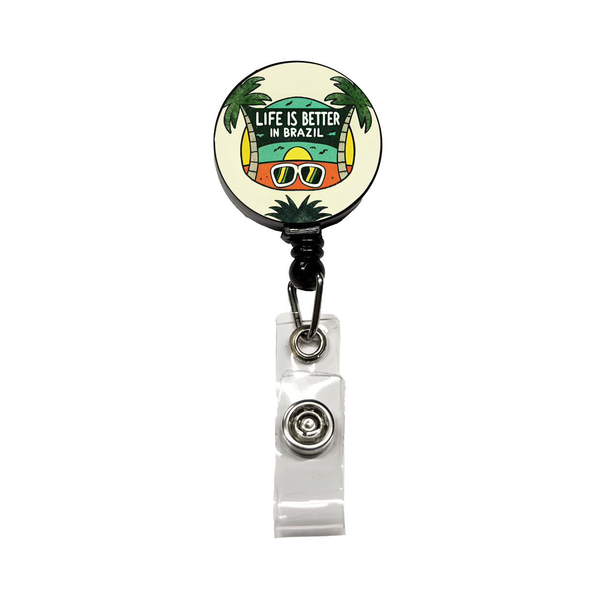 Life Is Better In Brazil Retractable ID Key Card Name Tag Badge Holder with Clip