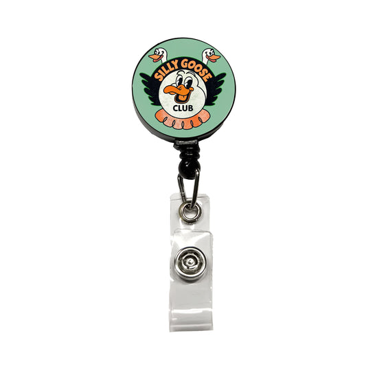 Silly Goose Club Retractable ID Key Card Name Tag Badge Holder with Clip