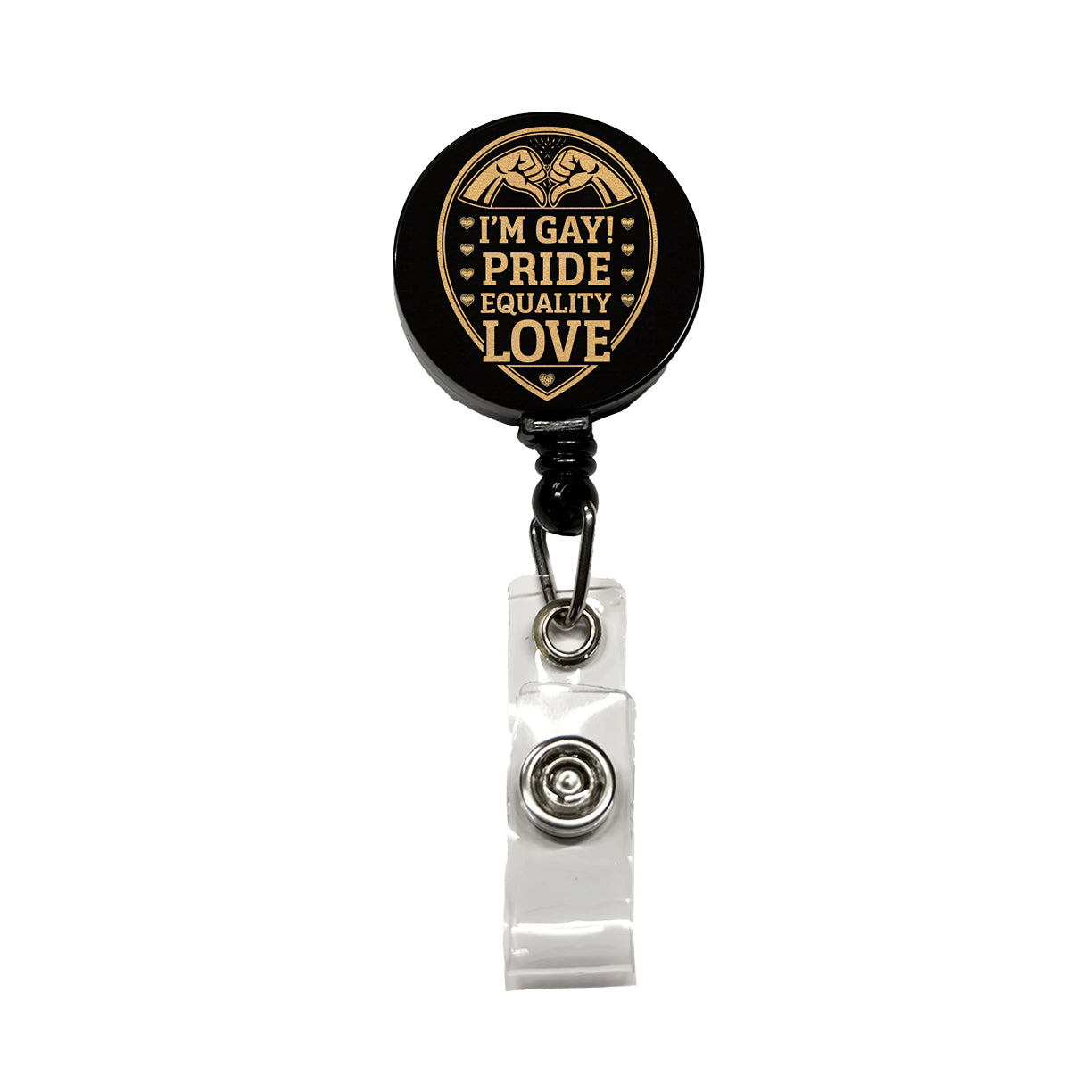 I'm Gay Pride Equality Love Retractable ID Key Card Name Tag Badge Holder with Clip